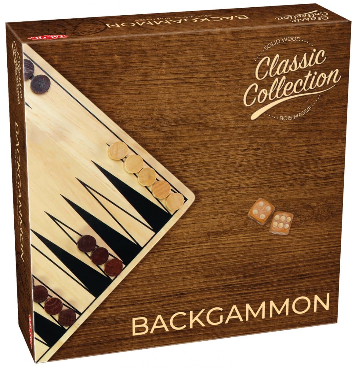 Tactic Rustic Backgammon Board Game box view