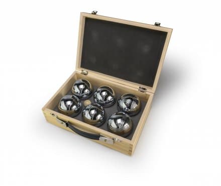 Petanque in Wooden Box Outdoor Game box view