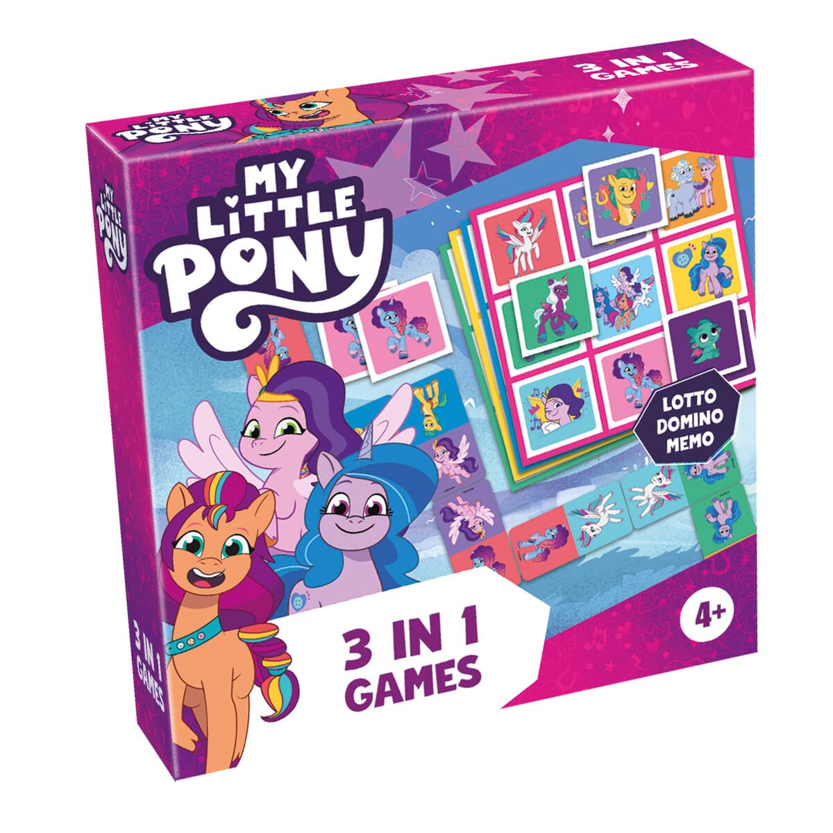 Tactic My Little Pony 3 in 1 Lotto,domino,memo box view