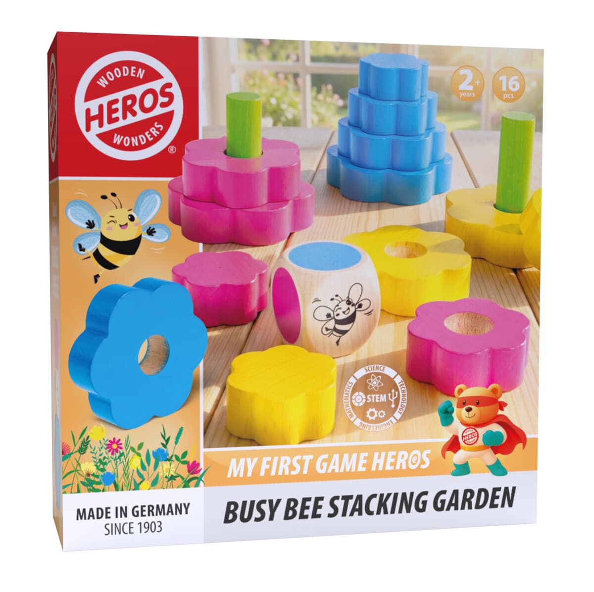 My First Game Heros Busy Bee Stacking Garden box view